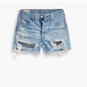 Levi’s 501 jean shorts darker blue
